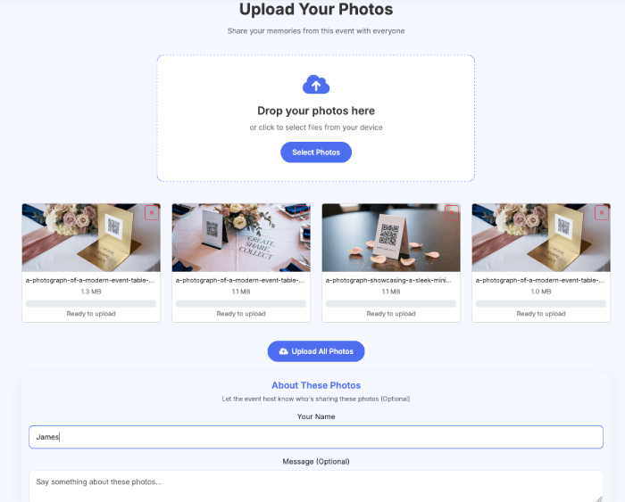 Wedding photo sharing process illustration