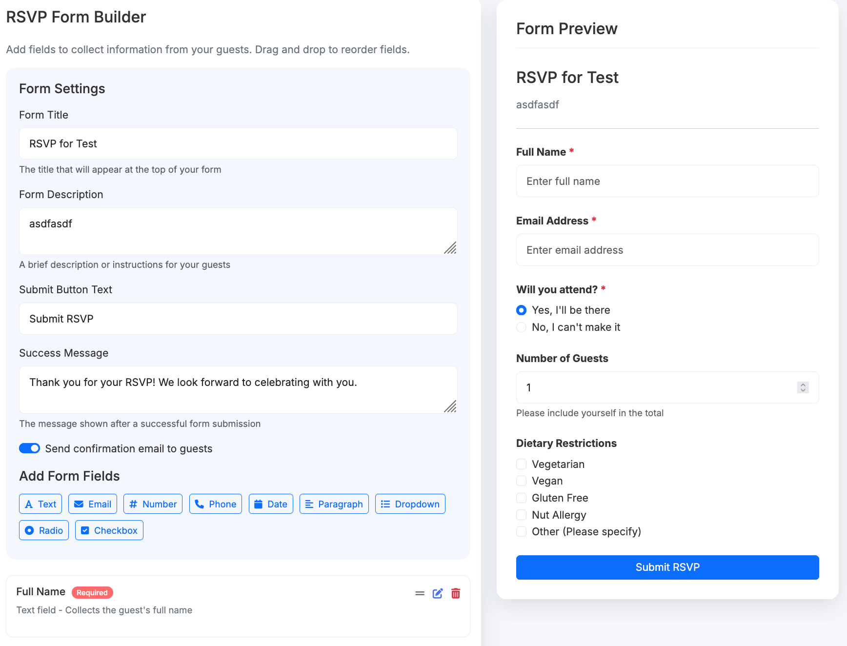 Step 4: Create and collect rsvp